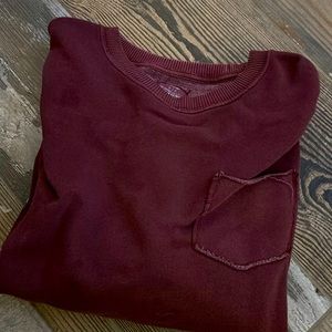 Aerie Pocket Swearshirt, Size S, Maroon